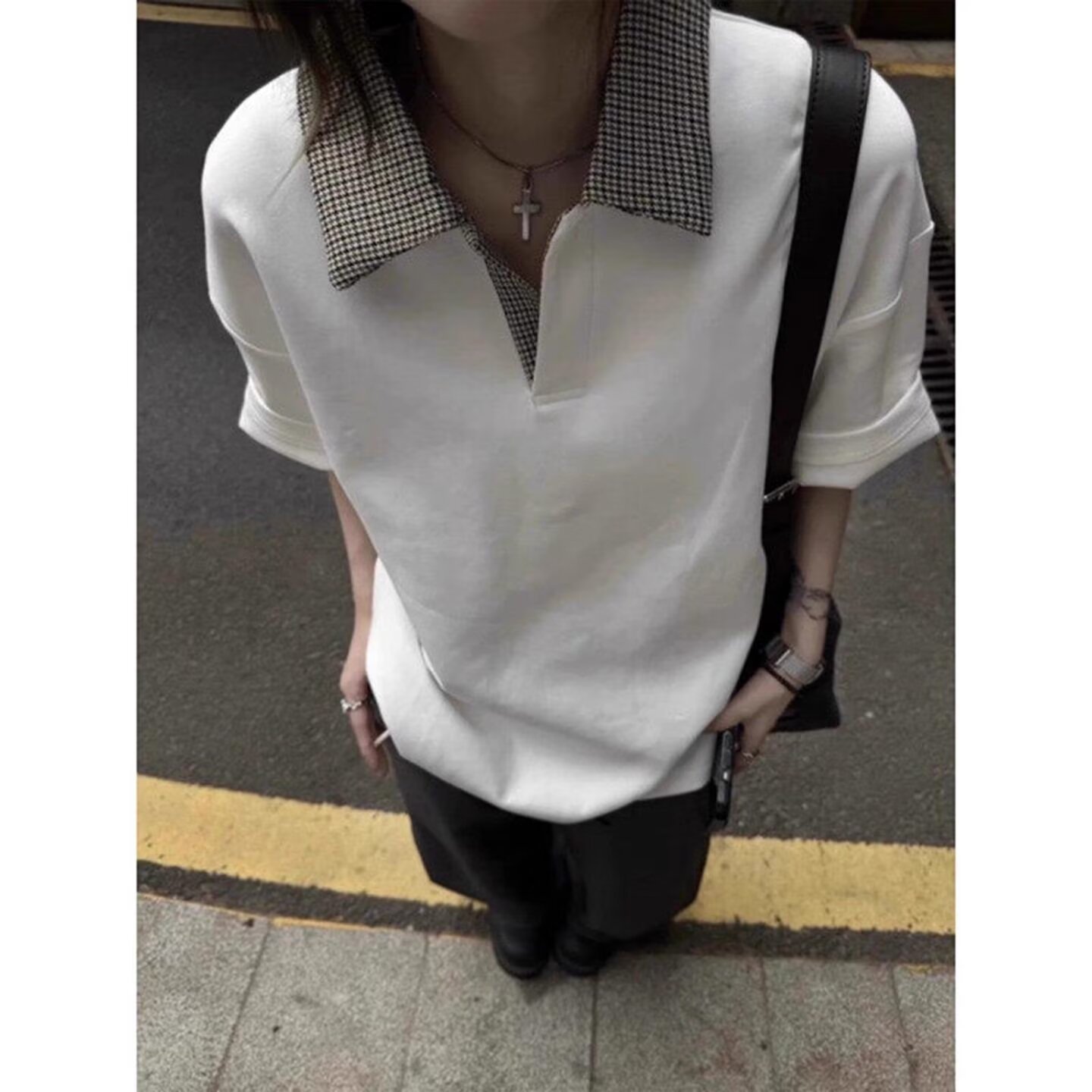 Men's Short Sleeve Polo Shirt Summer Casual Cotton Feel Knit Top