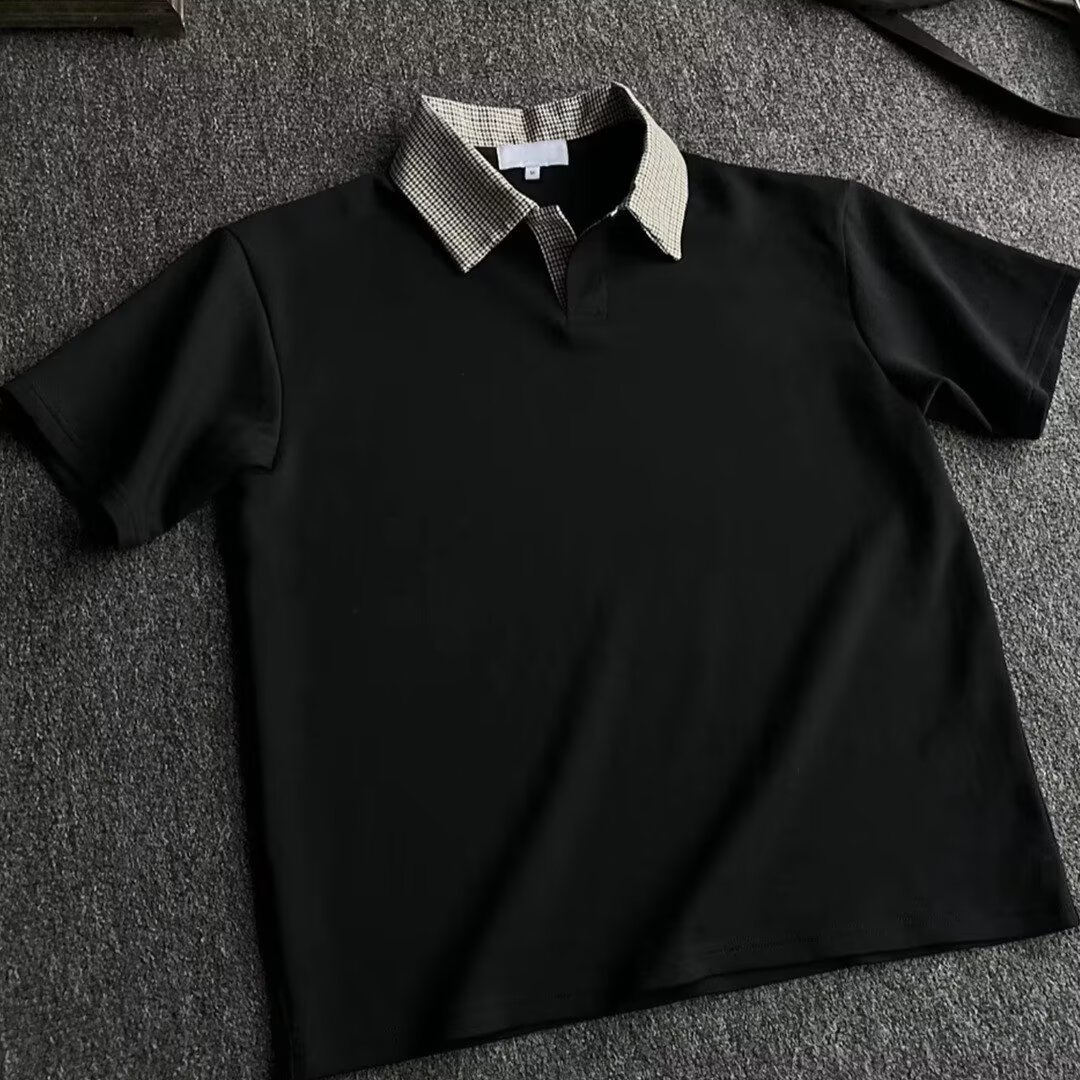 Men's Short Sleeve Polo Shirt Summer Casual Cotton Feel Knit Top
