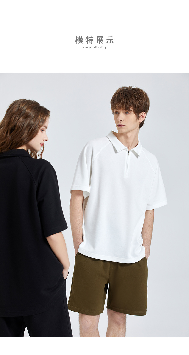 Men's Cotton Pique Polo Shirt Short Sleeve Casual American Retro Top