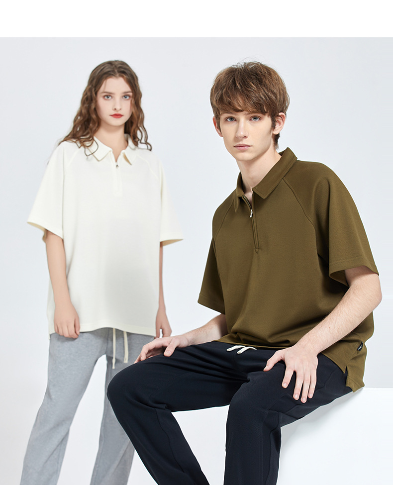 Men's Cotton Pique Polo Shirt Short Sleeve Casual American Retro Top