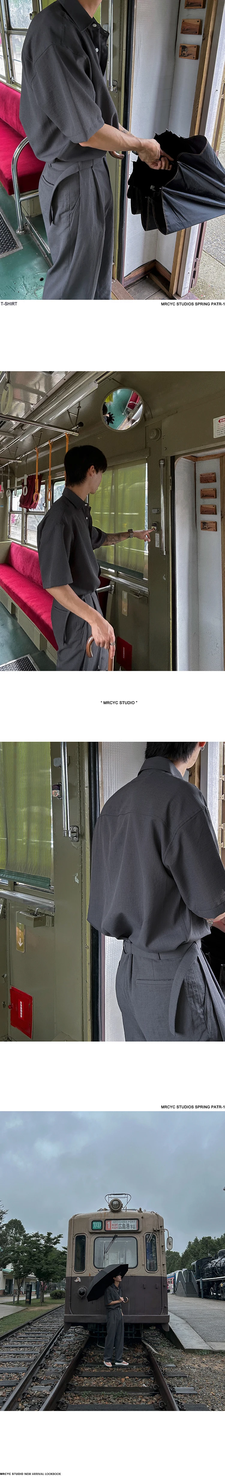 Men's Summer Casual Short Sleeve Shirt and Pants Set, Korean Style Loose Fit Suit