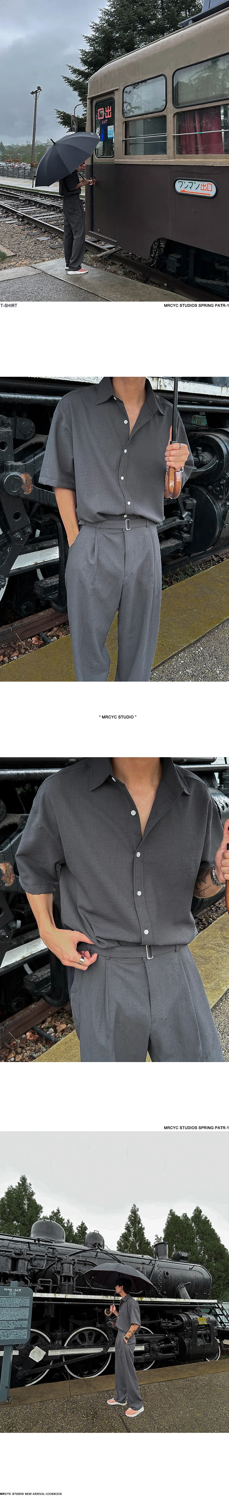 Men's Summer Casual Short Sleeve Shirt and Pants Set, Korean Style Loose Fit Suit