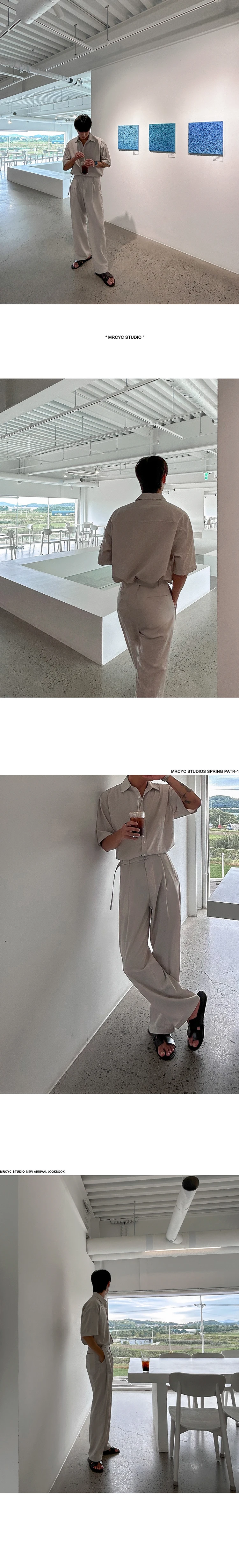 Men's Summer Casual Short Sleeve Shirt and Pants Set, Korean Style Loose Fit Suit