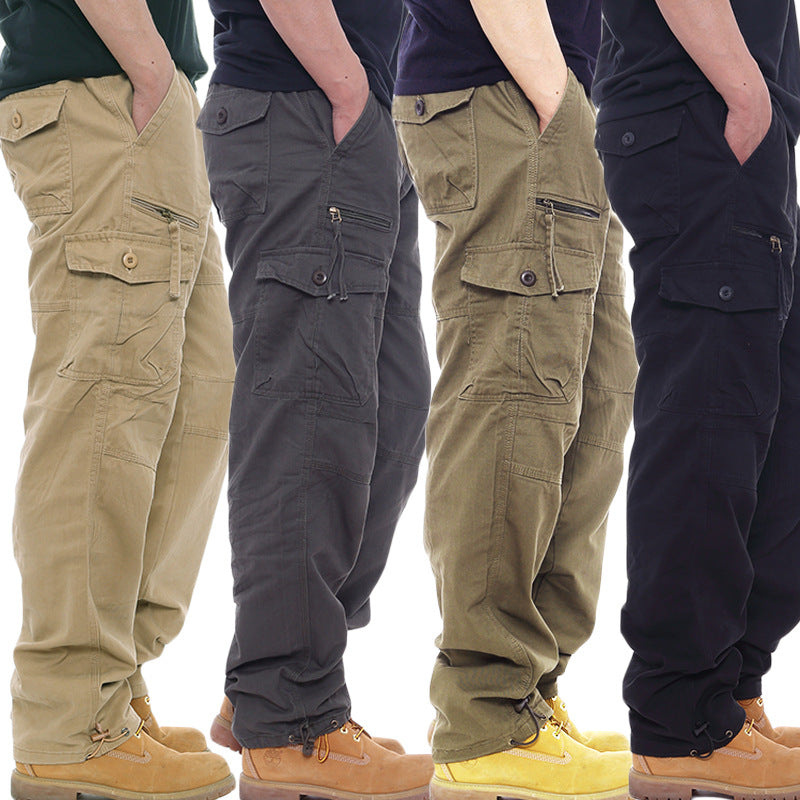 Men's Summer Cargo Pants, Straight Leg Multi-Pocket Tactical Trousers for Casual Wear