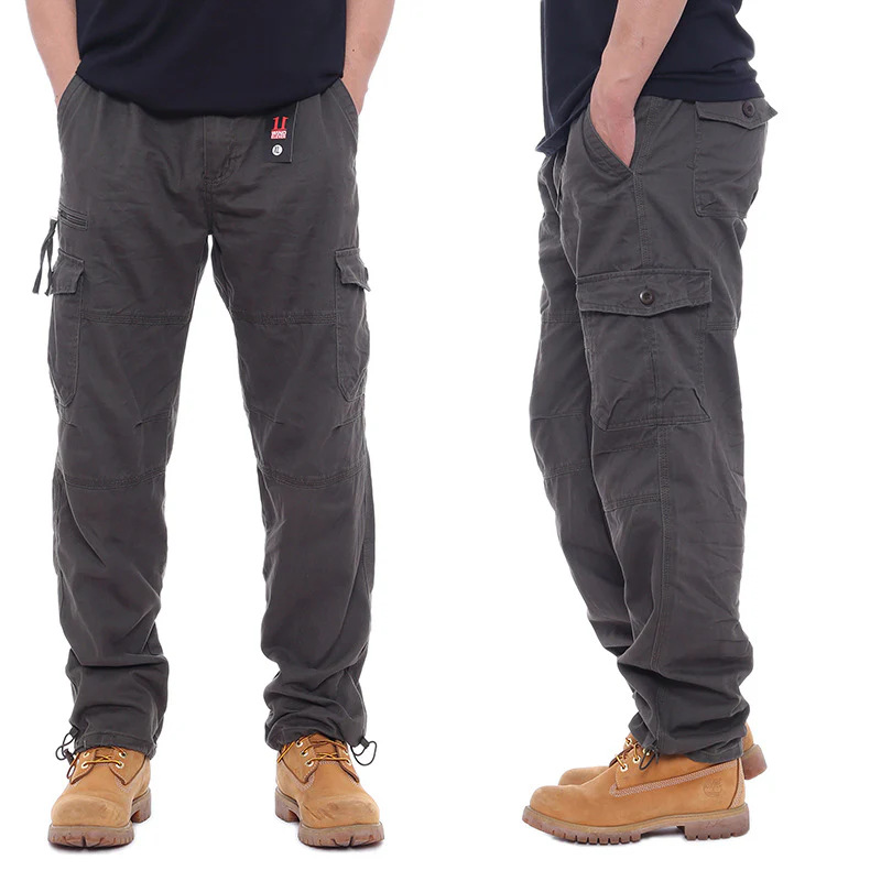 Men's Summer Cargo Pants, Straight Leg Multi-Pocket Tactical Trousers for Casual Wear
