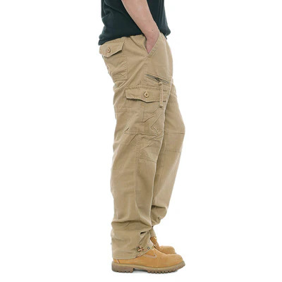 Men's Summer Cargo Pants, Straight Leg Multi-Pocket Tactical Trousers for Casual Wear