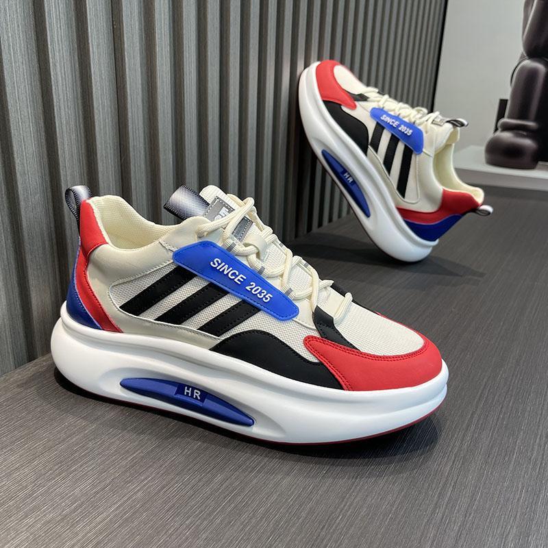 Men's Breathable Casual Sneakers, Anti-Odor Non-Slip Thick Sole Height Increasing Shoes for Summer