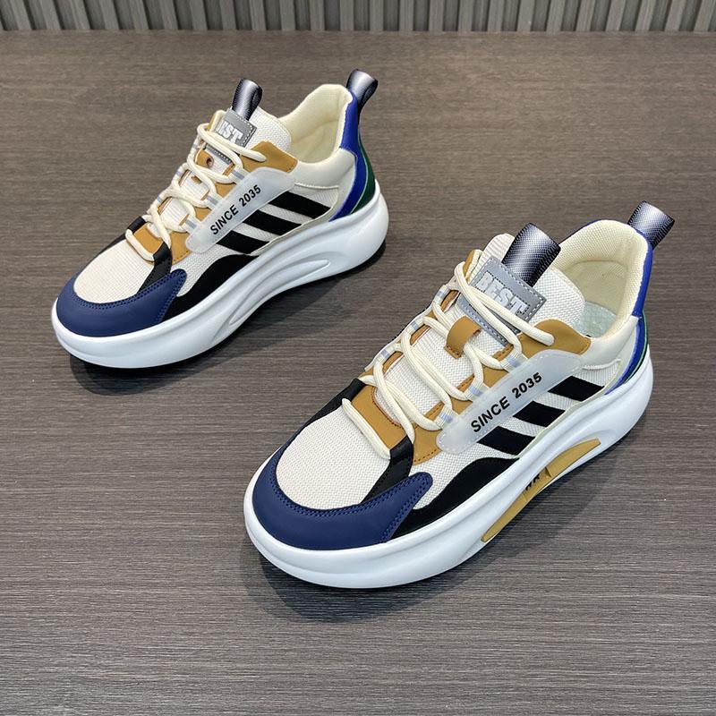 Men's Breathable Casual Sneakers, Anti-Odor Non-Slip Thick Sole Height Increasing Shoes for Summer