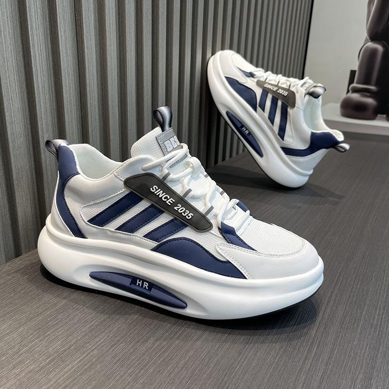 Men's Breathable Casual Sneakers, Anti-Odor Non-Slip Thick Sole Height Increasing Shoes for Summer