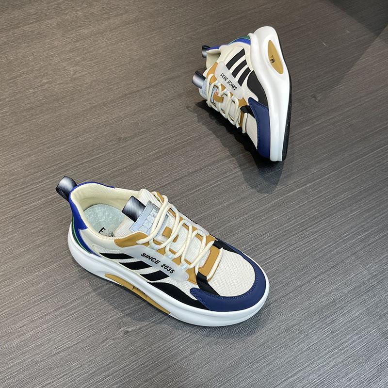 Men's Breathable Casual Sneakers, Anti-Odor Non-Slip Thick Sole Height Increasing Shoes for Summer