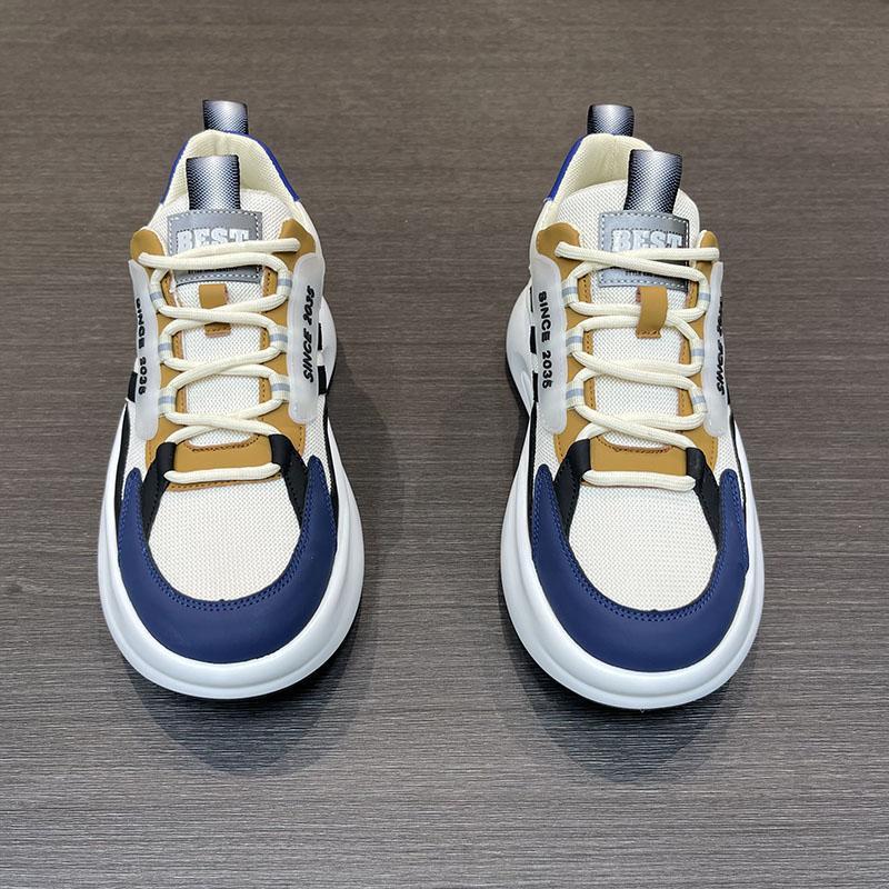 Men's Breathable Casual Sneakers, Anti-Odor Non-Slip Thick Sole Height Increasing Shoes for Summer