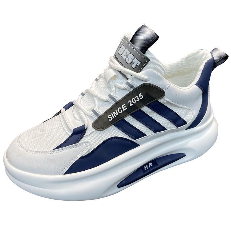 Men's Breathable Casual Sneakers, Anti-Odor Non-Slip Thick Sole Height Increasing Shoes for Summer