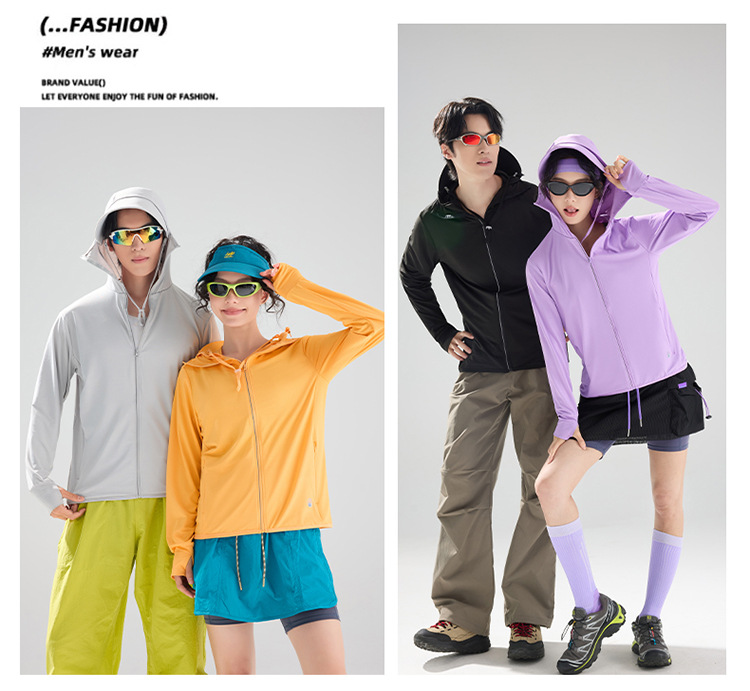 Men Women UPF50+ Lightweight Sun Protection Hoodie with Detachable Brim for Outdoor Cycling Fishing