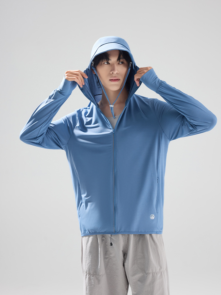 Men Women UPF50+ Lightweight Sun Protection Hoodie with Detachable Brim for Outdoor Cycling Fishing
