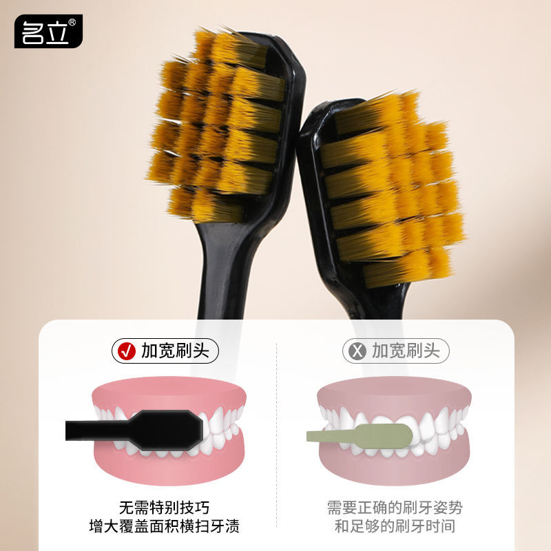 Mingli Soft Bristle Toothbrush for Adults, Crystal Handle Manual Toothbrush, 2-Pack for Oral Care