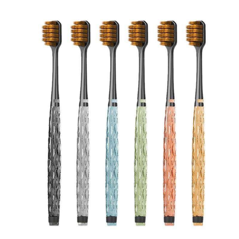 Mingli Soft Bristle Toothbrush for Adults, Crystal Handle Manual Toothbrush, 2-Pack for Oral Care