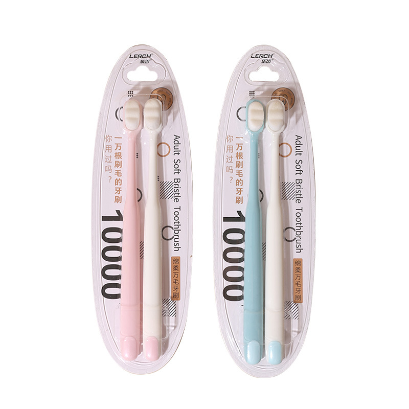 LERCH Soft Bristle Toothbrush 2 Pack, Manual Toothbrush for Adults, China