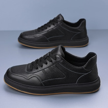 Men's Genuine Leather Casual Shoes, Breathable Low-Top Sneakers for Daily Wear