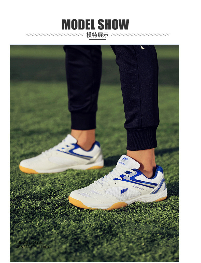 Men Women Breathable Mesh Tennis Shoes Low Top Non-slip Table Tennis Sneakers