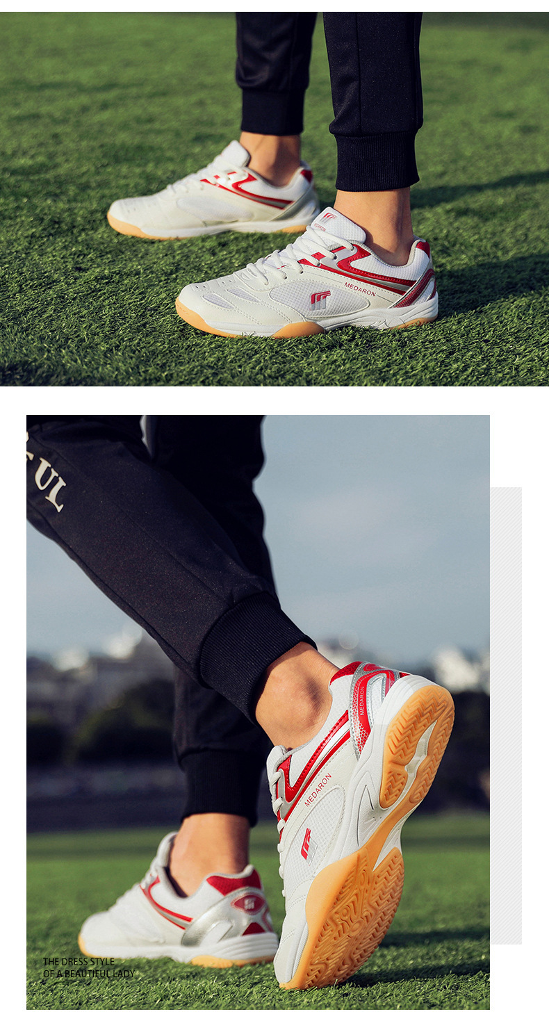 Men Women Breathable Mesh Tennis Shoes Low Top Non-slip Table Tennis Sneakers