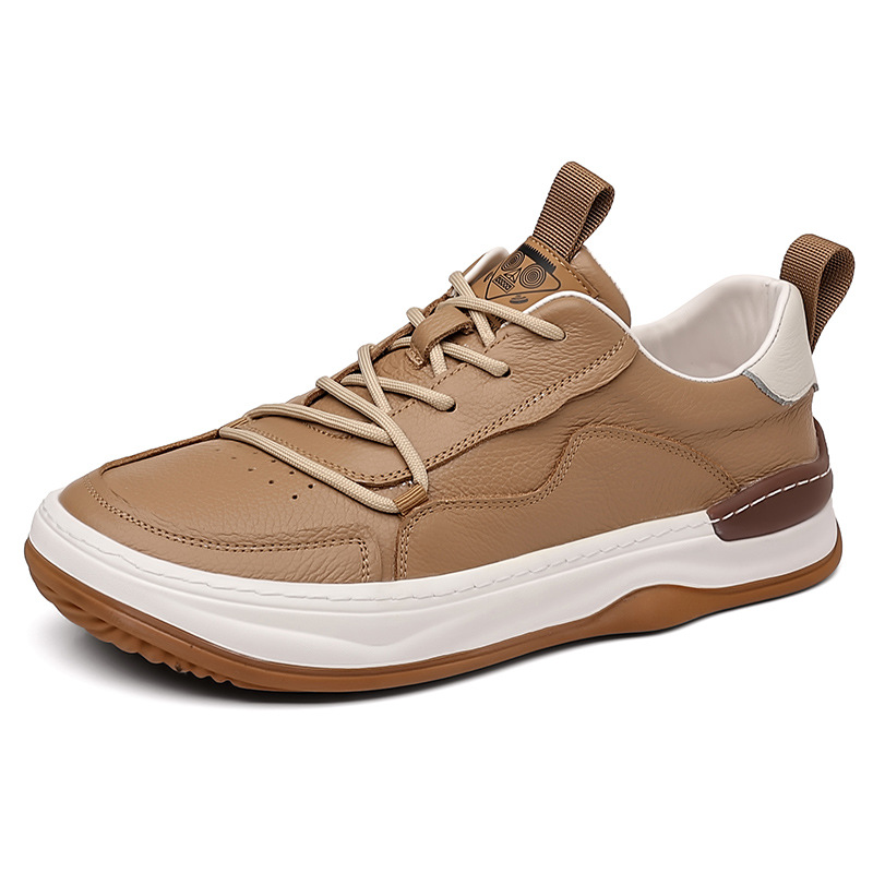 Men's Casual Leather Shoes Breathable Flat Oxfords for Summer
