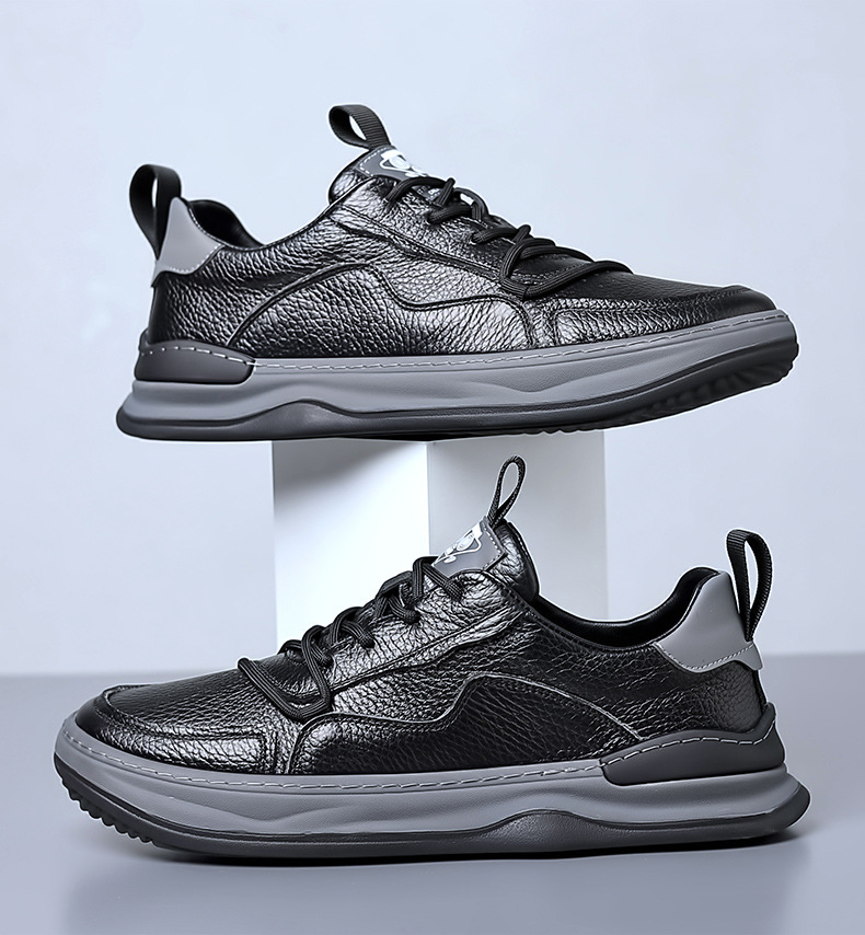 Men's Casual Leather Shoes Breathable Flat Oxfords for Summer