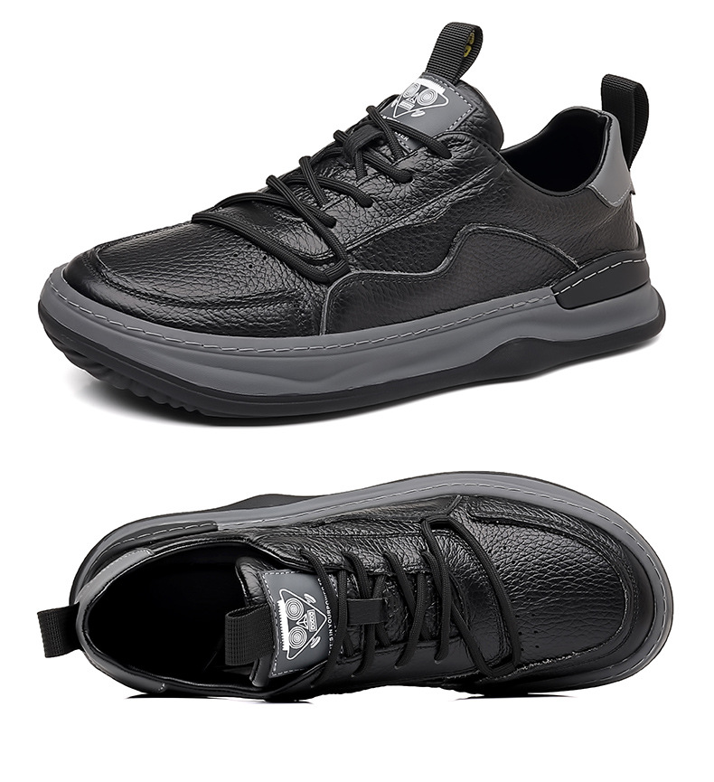 Men's Casual Leather Shoes Breathable Flat Oxfords for Summer