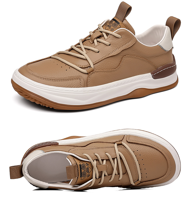 Men's Casual Leather Shoes Breathable Flat Oxfords for Summer