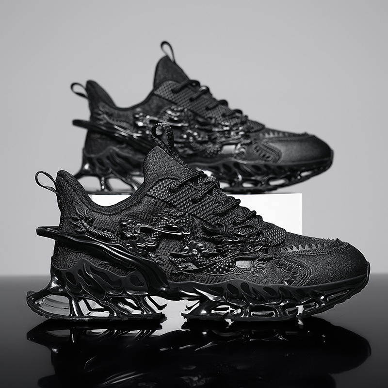 Men's Breathable Casual Sneakers with Raised Sole, TPU Upper, Lace-Up, Spring Summer