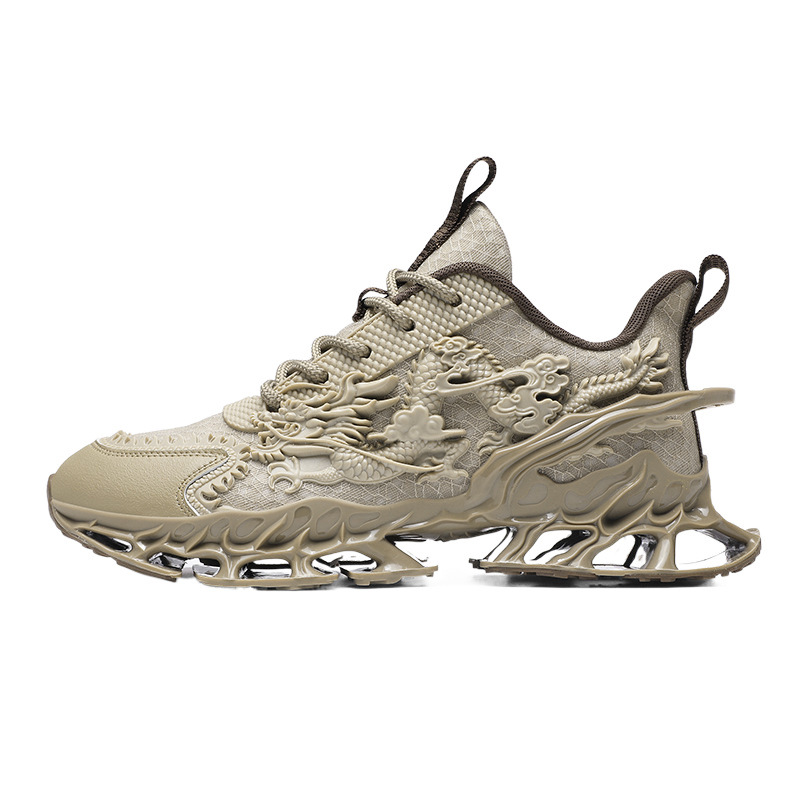 Men's Breathable Casual Sneakers with Raised Sole, TPU Upper, Lace-Up, Spring Summer