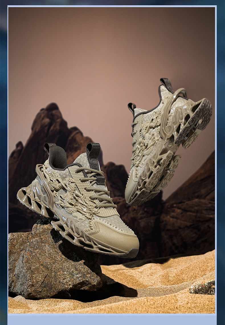 Men's Breathable Casual Sneakers with Raised Sole, TPU Upper, Lace-Up, Spring Summer