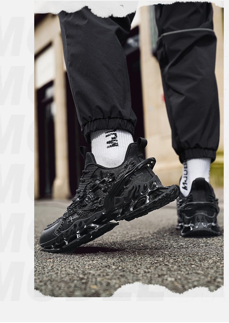 Men's Breathable Casual Sneakers with Raised Sole, TPU Upper, Lace-Up, Spring Summer