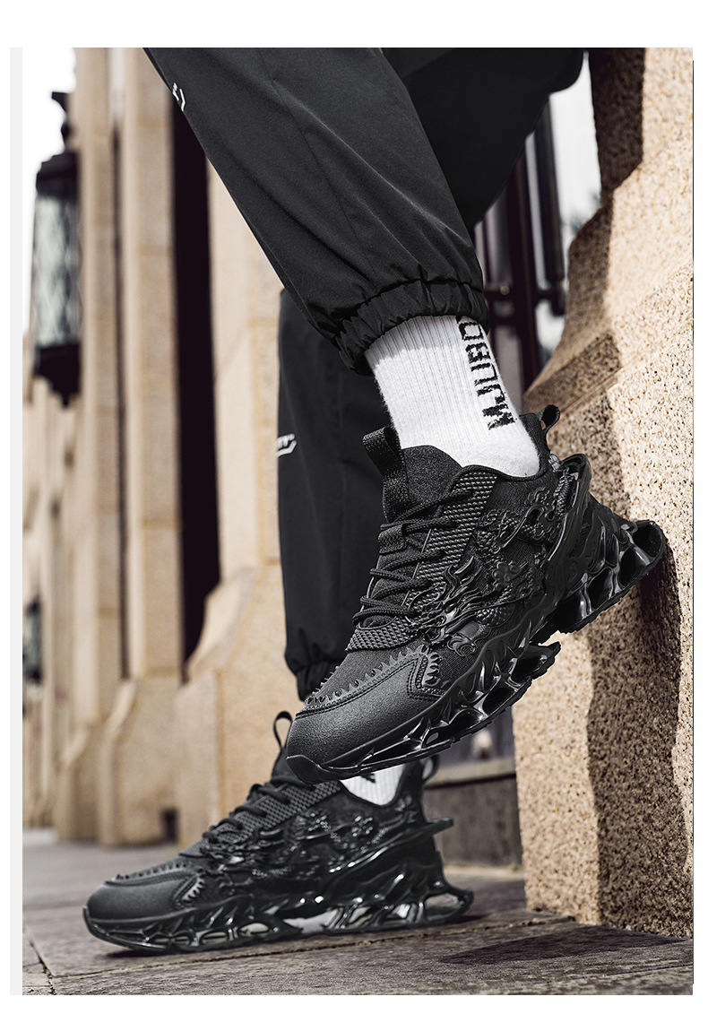 Men's Breathable Casual Sneakers with Raised Sole, TPU Upper, Lace-Up, Spring Summer