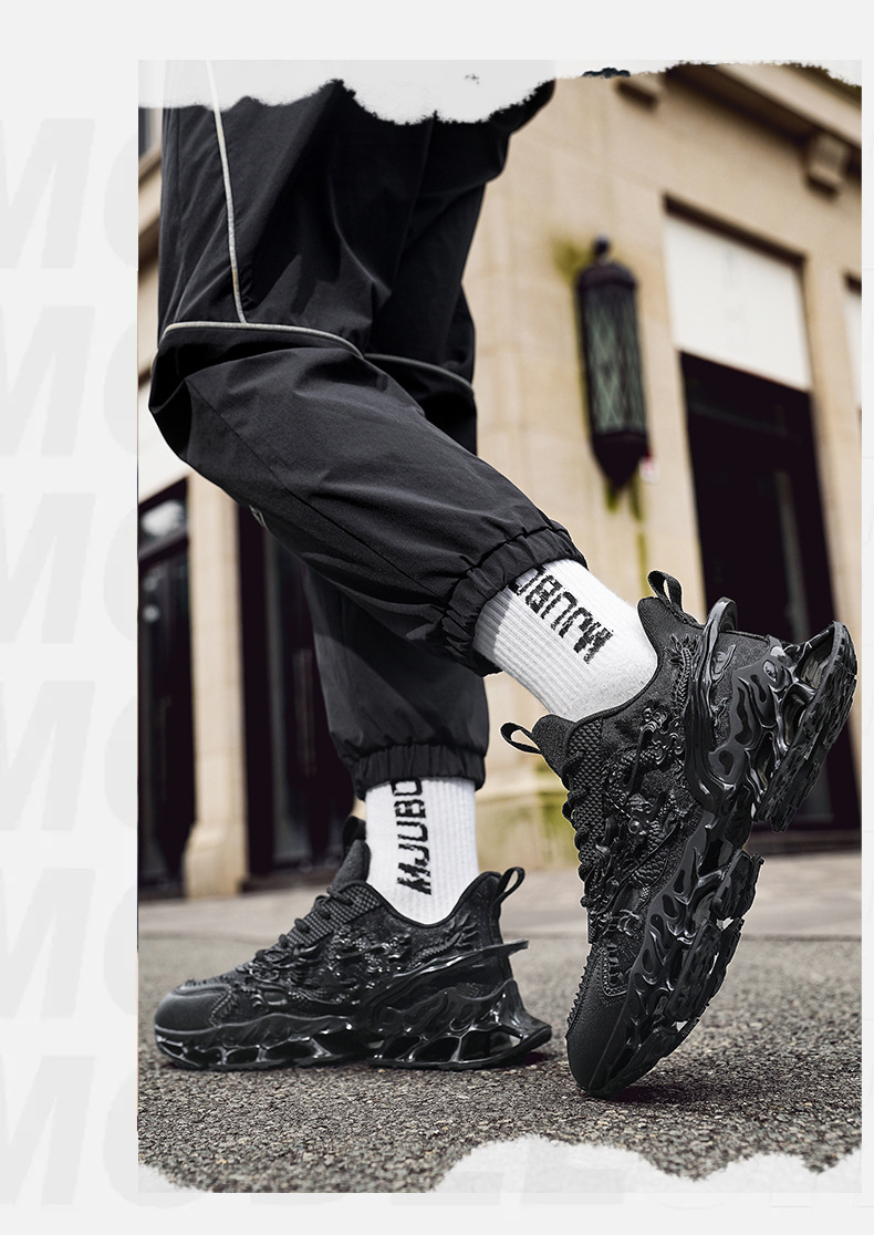 Men's Breathable Casual Sneakers with Raised Sole, TPU Upper, Lace-Up, Spring Summer