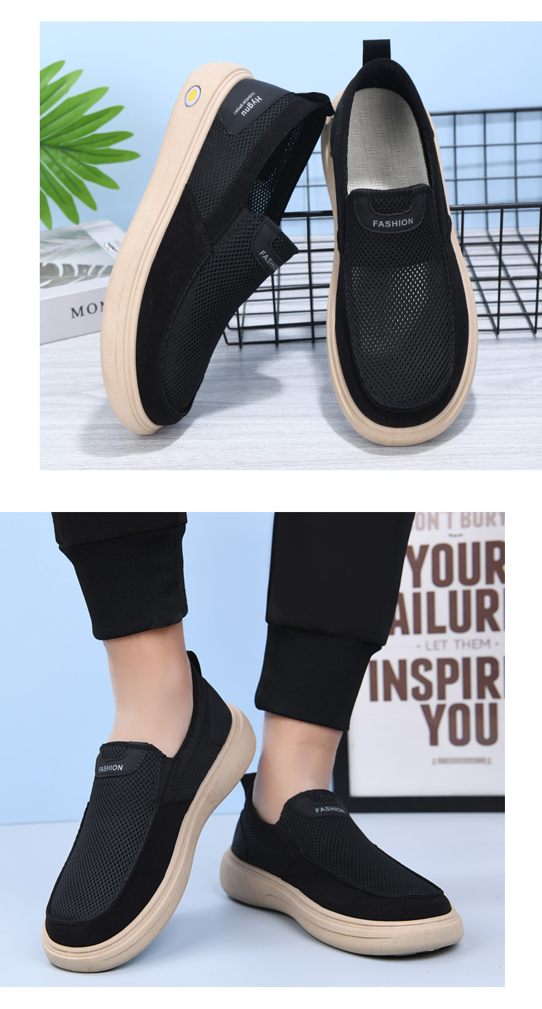 Men's Breathable Mesh Casual Shoes, Lightweight Slip-on Walking Shoes for Summer