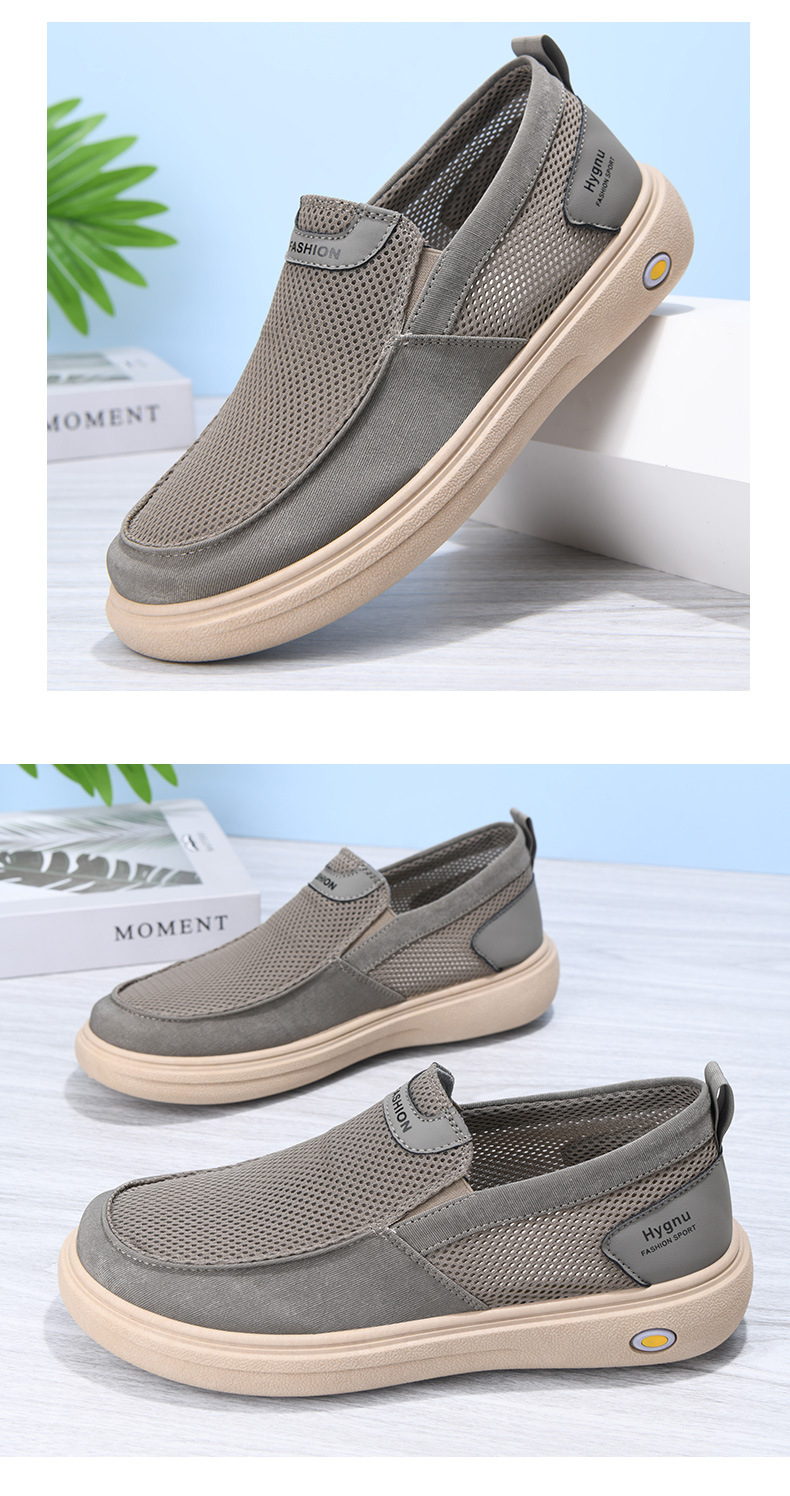 Men's Breathable Mesh Casual Shoes, Lightweight Slip-on Walking Shoes for Summer