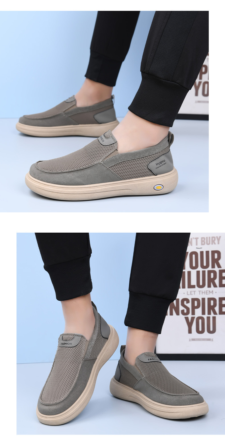 Men's Breathable Mesh Casual Shoes, Lightweight Slip-on Walking Shoes for Summer