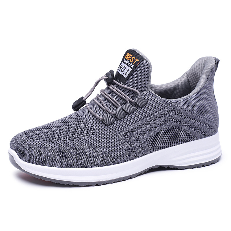 Men's Breathable Flyknit Walking Shoes Slip-On Casual Soft Sole Spring Autumn