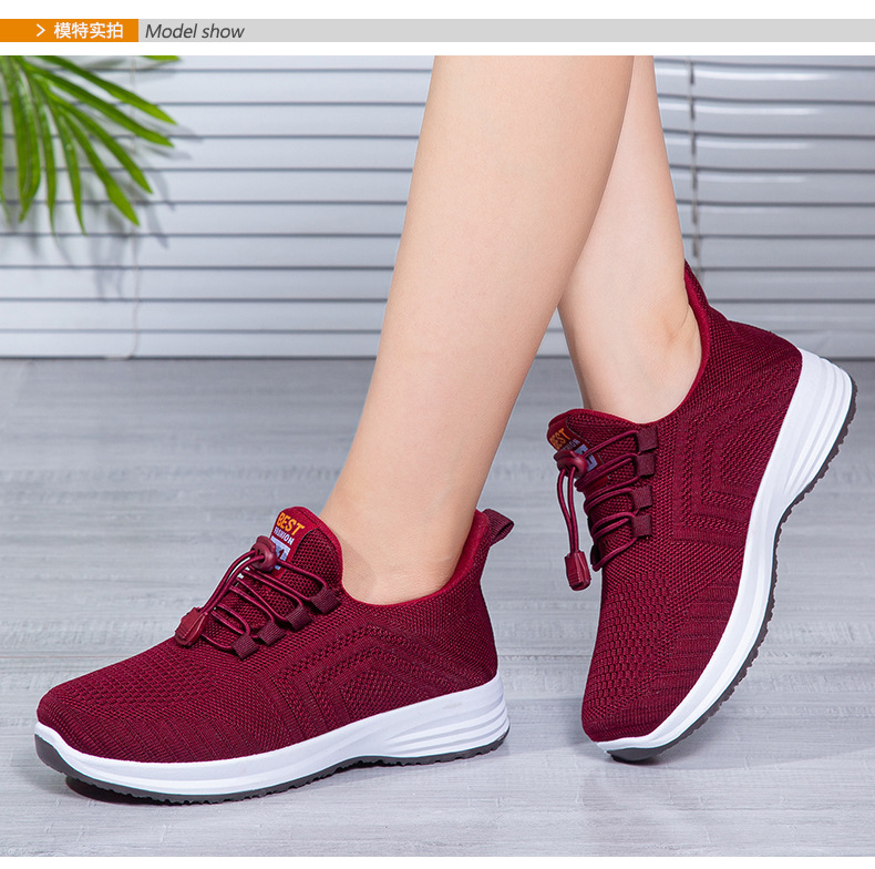 Men's Breathable Flyknit Walking Shoes Slip-On Casual Soft Sole Spring Autumn