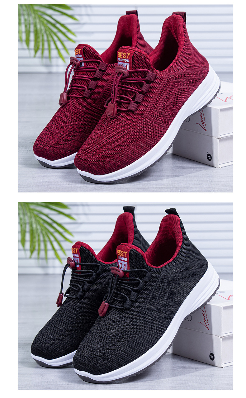 Men's Breathable Flyknit Walking Shoes Slip-On Casual Soft Sole Spring Autumn