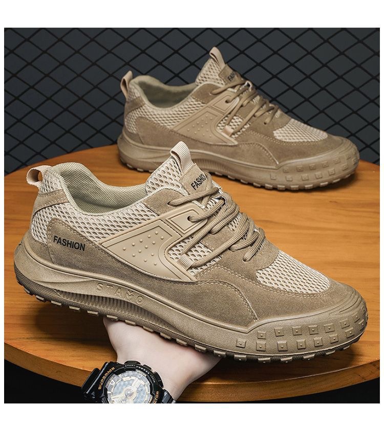 Men's Breathable Mesh Casual Shoes, Non-slip Rubber Sole Low-top Sneakers for Spring Summer Fall