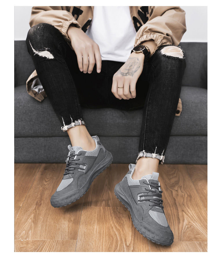 Men's Breathable Mesh Casual Shoes, Non-slip Rubber Sole Low-top Sneakers for Spring Summer Fall