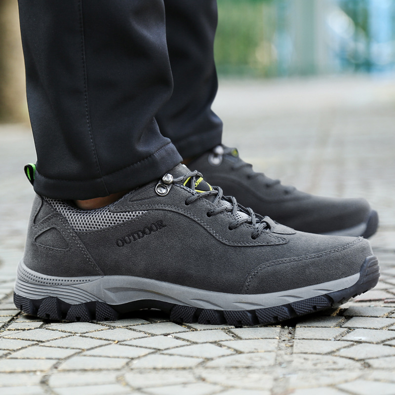 Men's Winter Waterproof Hiking Shoes, Suede Outdoor Trekking Boots for Cold Weather