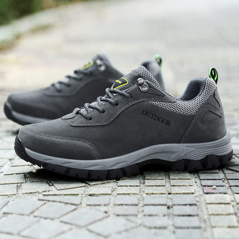 Men's Winter Waterproof Hiking Shoes, Suede Outdoor Trekking Boots for Cold Weather