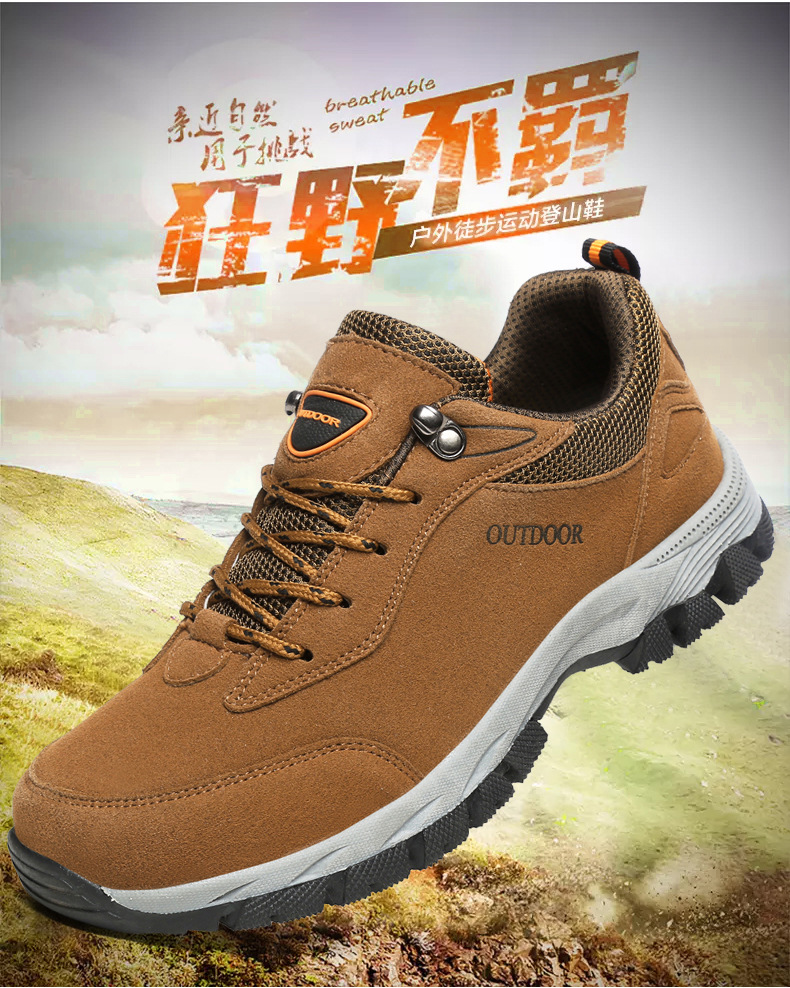Men's Winter Waterproof Hiking Shoes, Suede Outdoor Trekking Boots for Cold Weather