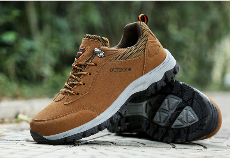 Men's Winter Waterproof Hiking Shoes, Suede Outdoor Trekking Boots for Cold Weather