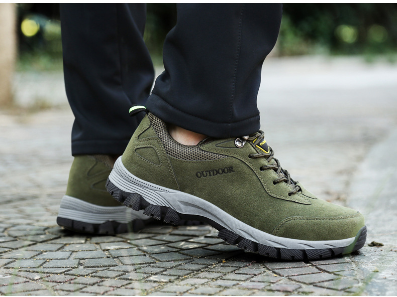 Men's Winter Waterproof Hiking Shoes, Suede Outdoor Trekking Boots for Cold Weather