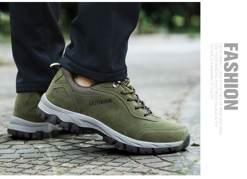 Men's Winter Waterproof Hiking Shoes, Suede Outdoor Trekking Boots for Cold Weather