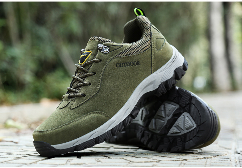 Men's Winter Waterproof Hiking Shoes, Suede Outdoor Trekking Boots for Cold Weather