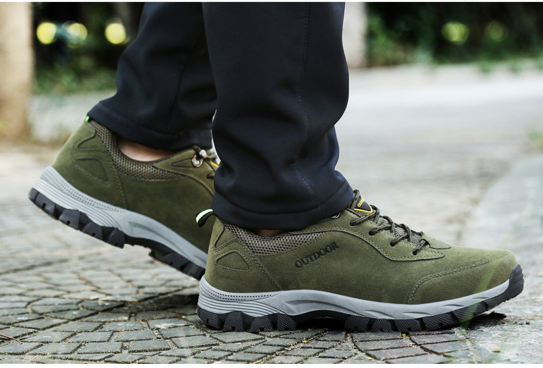 Men's Winter Waterproof Hiking Shoes, Suede Outdoor Trekking Boots for Cold Weather